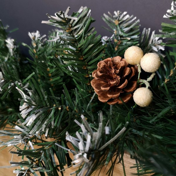Samuel Alexander Premier 270cm (9ft) Christmas Garland Decoration Snow Tips White Berries & Cones