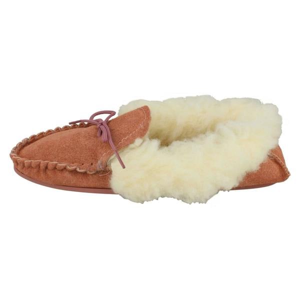 Spot On Ladies Spot On Slip On Slippers Real Suede Moccasin