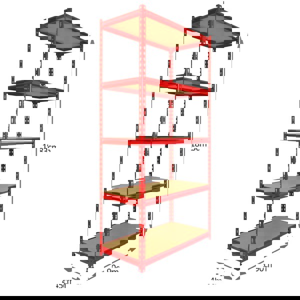 Monster Racking Z-Rax 90cm Racking Bundle: Corner Shelving and 2 Garage Racking Bays