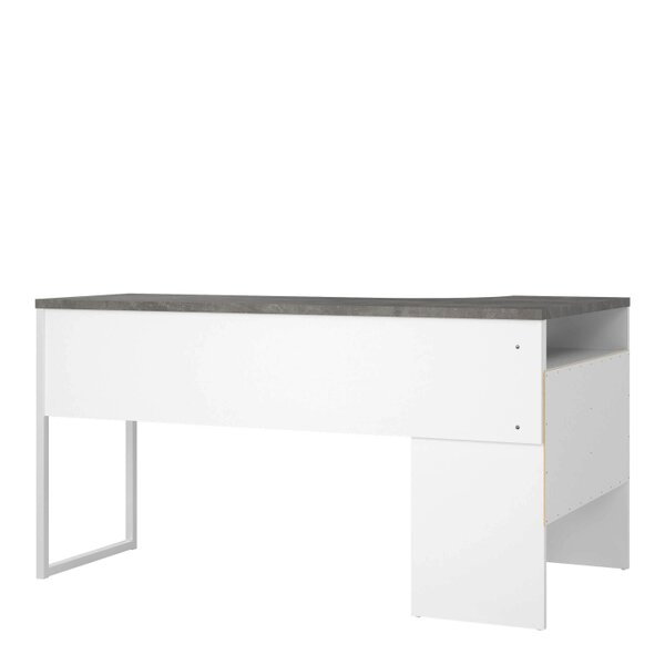 Wyld Haus Billabong White and Grey Wood Corner Desk 2 Drawers
