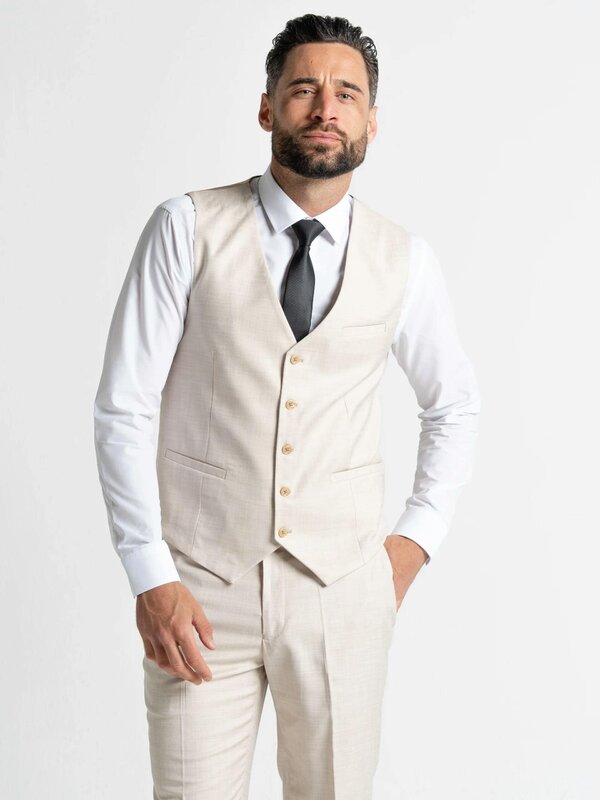 V2 Classic Henry - Cream Three Piece Suit