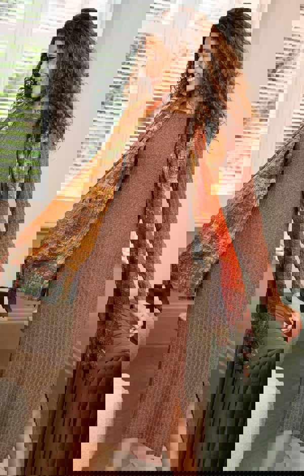 Alie Street London Noelle Rib Knit Jumper Dress - Chocolate