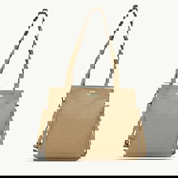 Assots London 'DEBRA' Camel Pebble Grain Real Leather Crossbody Shoulder Bag