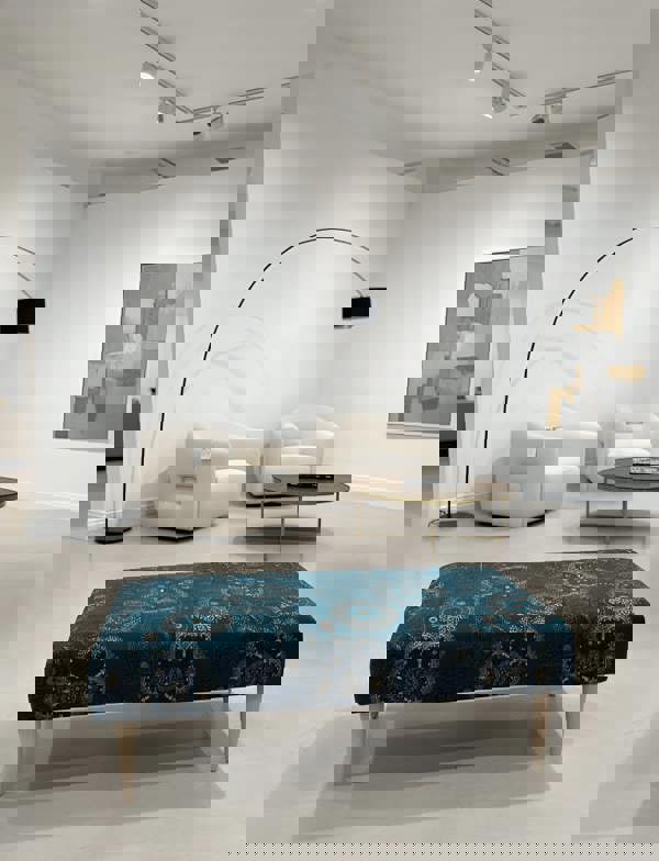 PREMIUM LOOP FLORAL GREEN PATTERN FOOTSTOOL CIRCLE BENCH COFFEE TABLE - ISTOOLS