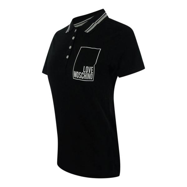 Moschino Love Moschino Small Box Logo Black Polo Shirt