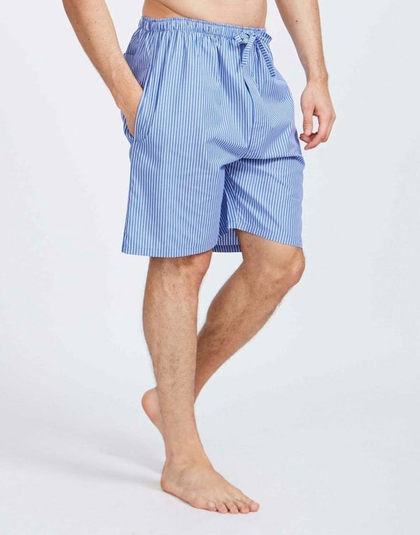 Men's Crisp Cotton Sleep Shorts – Burford Stripe - British Boxers