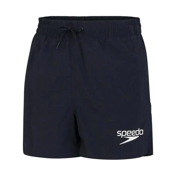 Navy Speedo Boys Essential 13’’ watershorts with white logo and comfy drawstring waistband