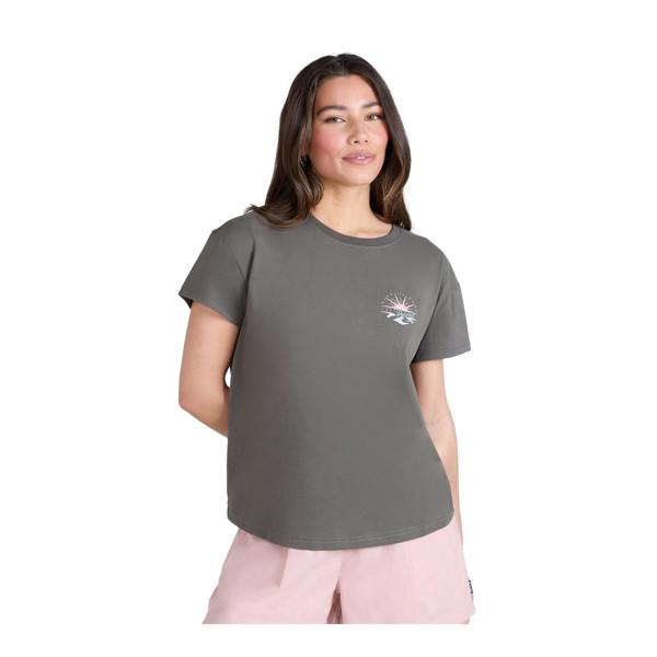 Animal Womens Phoenix Organic T-Shirt - Khaki Grey