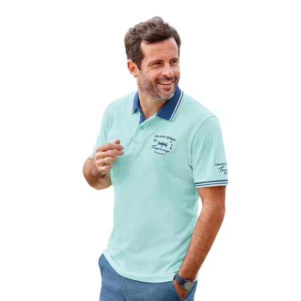 Atlas For Men Mens Nautical Polo Shirt (Pack of 2) - Blue/Turquoise - 