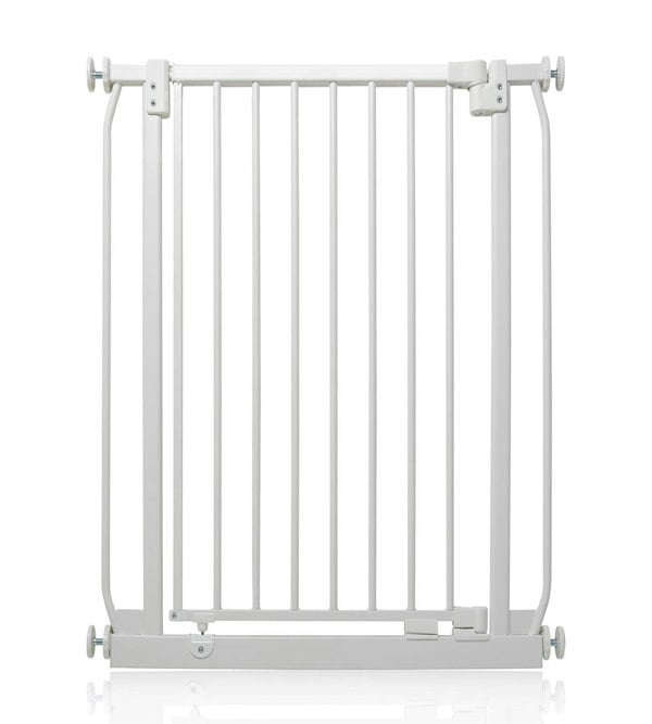 Safetots Extra Tall Elite Safety Gate, 71cm - 80cm, Matt White, Extra Tall 96.8cm in Height, Pressure Fit Stair Gate