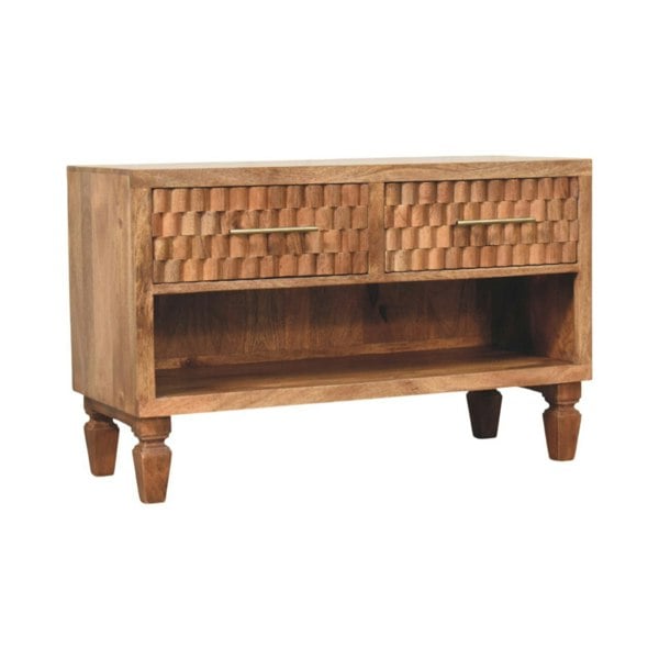 Artisan Furniture Solid Wood Arno Shoe Storage Unit in Golden Teak