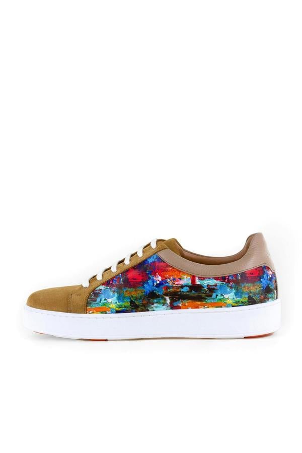 PAINT BRUSH PRINT SUEDE AND LEATHER SNEAKERS - Premium Men's Patterned Shirt by Claudio Lugli | Bold Design, Tailored Fit, Best Printed Shirts