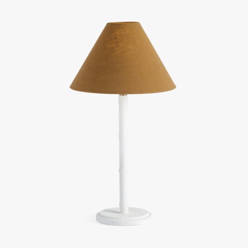 Wyld Haus Long Island White Bamboo Table Lamp with Ochre Shade