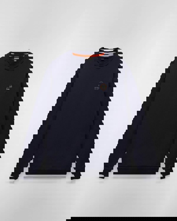 Napapijri Badge Mens Crew Neck Sweatshirt - Blue Marine 176