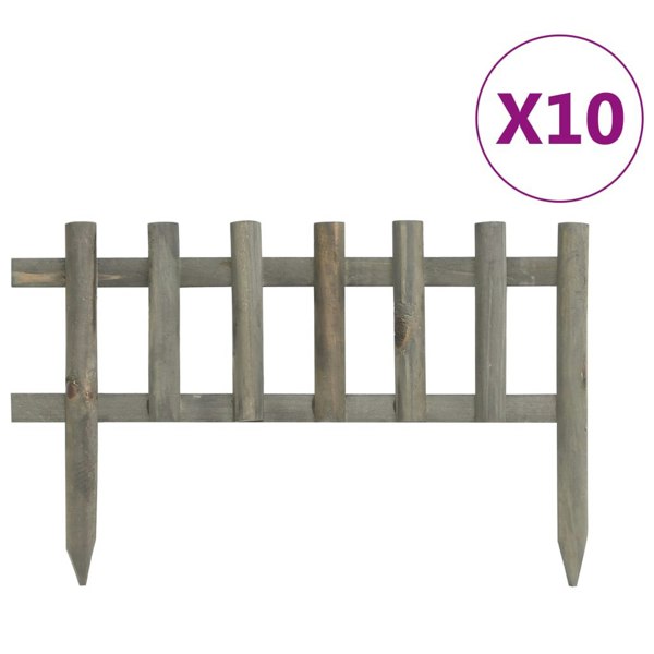 Berkfield Lawn Edgings 10 pcs Firwood 4.4 m