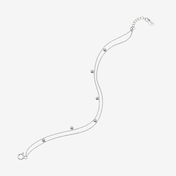 Uchi & Soto Enso 925 Silver Layered Chain Bracelet
