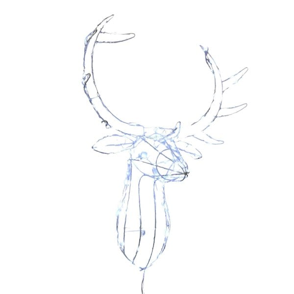 Samuel Alexander 70cm Outdoor Light Up Reindeer Head Christmas Decoration with Twinkling Ice White LEDs