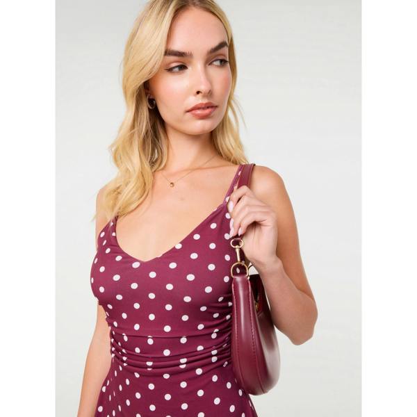 Pink Vanilla Polka Dot Slinky Mini Dress