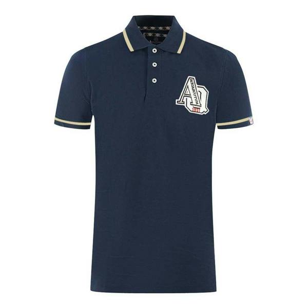 Aquascutum Unisex Adult AQ 1851 Embroidered Tipped Polo Shirt - Navy - 