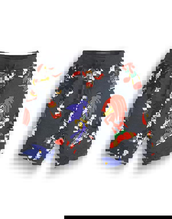 Sonic the Hedgehog Boys Grey Modern Character Pattern Sweatshirt and Shorts Set