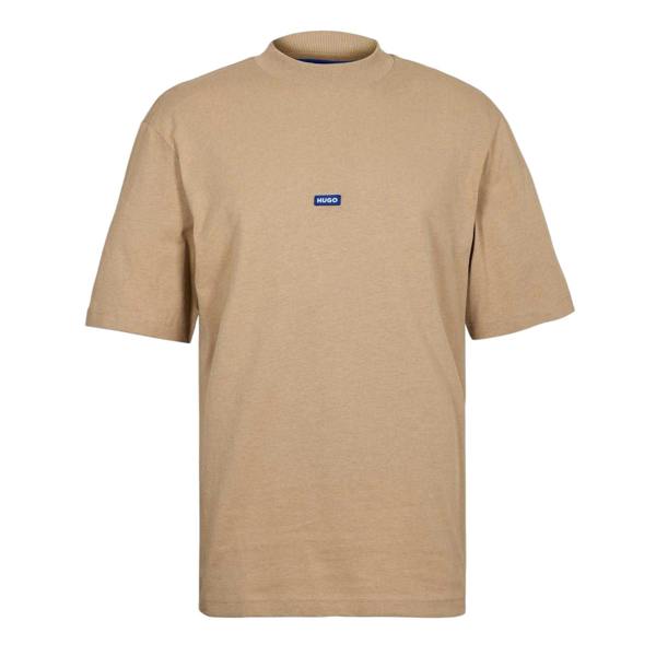 Hugo Mens Jersey Mock Neck Regular T-Shirt - Medium Beige - 