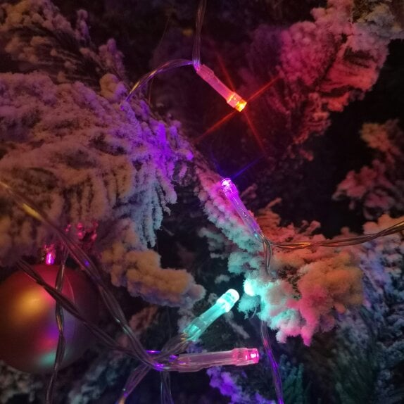 Samuel Alexander 50 LED 5m Premier Christmas Indoor Outdoor Multi Function Battery Operated String Lights with Timer in Rainbow