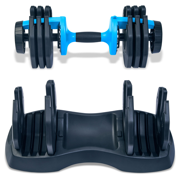 Strongology Urban25 Home Fitness Black and Blue Adjustable Smart Dumbbell from 2.5kg up to 25kg Training Weights