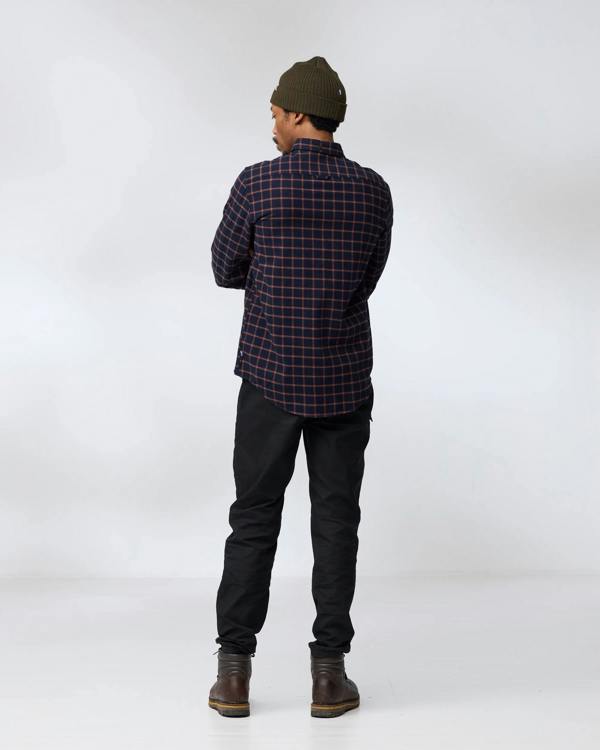 Fjallraven Övik Flannel Mens Long Sleeve Shirt - Dark Navy 555 | CHO | Designer Mens Shirts