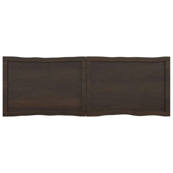Berkfield Table Top Dark Grey 140x50x4 cm Treated Solid Wood Oak Live Edge