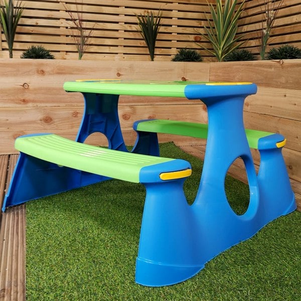 Samuel Alexander 48cm Kids Outdoor Garden Patio Plastic Picnic Table and Bench