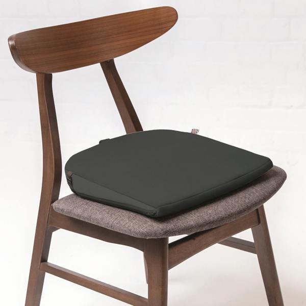 black 8° Degree sitting Wedge cushion pillow working from home office chair improve back pain hip knees above - Putnams