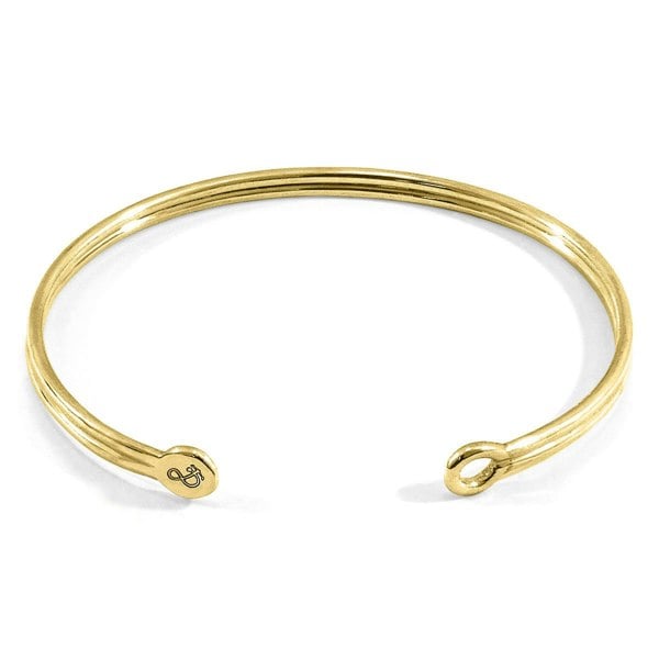 Anchor & Crew Bartlett Inline Midi Geometric 9ct Yellow Gold Bangle