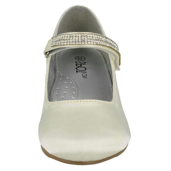 Spot On Girls Spot On Mid Heel Diamante Strap Shoes