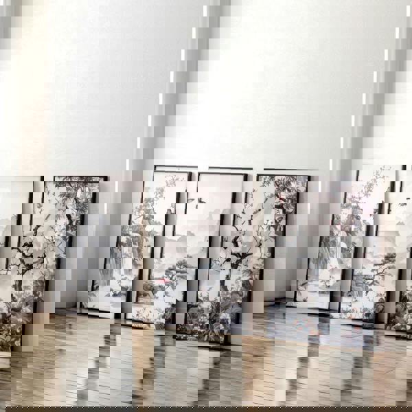 Wall Art For Living Room Large | Set of 3 Chinoiserie Wall art Prints