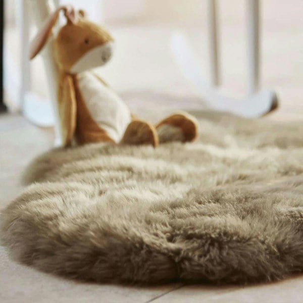 Genuine Khaki/Taupe Sheepskin Faux Fur Rug – The Rugs