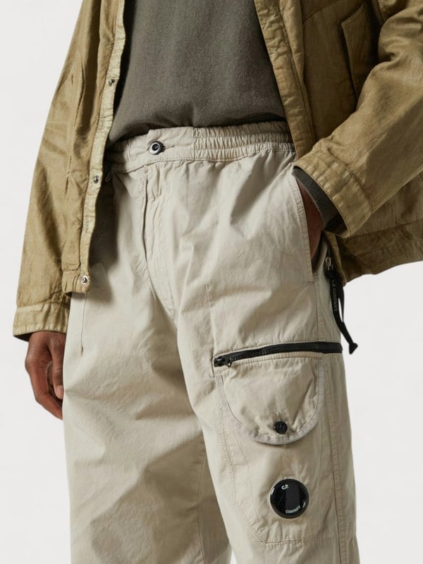 C.P Company Lens Cotton Cargo Pants Beige - Mens