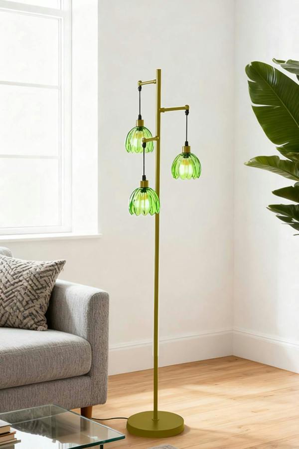 3-Light Floor Lamp with Foot Switch