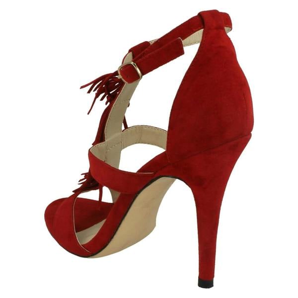 Anne Michelle Ladies Anne Michelle Heeled Sandals With Ankle Buckle