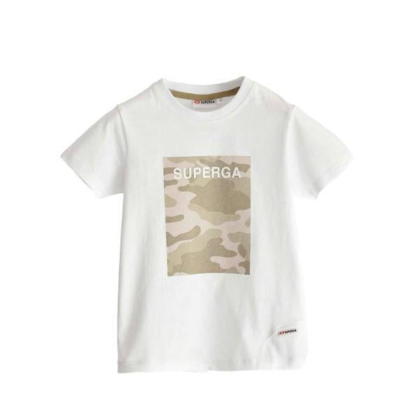 Superga Childrens/Kids Camo Logo Capped Sleeved T-Shirt - White - 