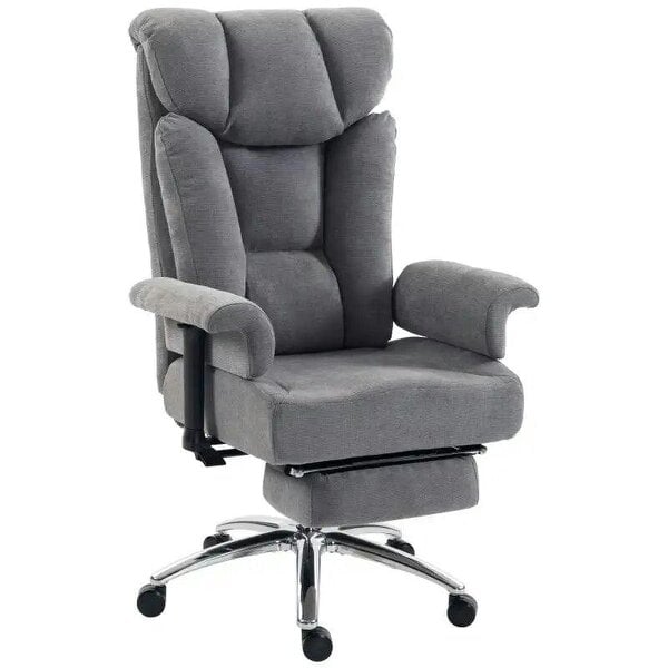 Big and Tall Office Chair, 250 kg Heavy Duty Executive Desk Chair with Adjustable Armrests and High Back, Dark Grey