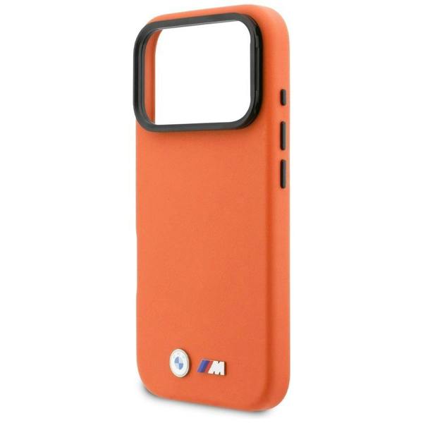 BMW M Series Metal Logo Case with MagSafe & Camera Stand for iPhone 17 Pro Max 6.9" Orange - BMHMP17X25PFWKCKO