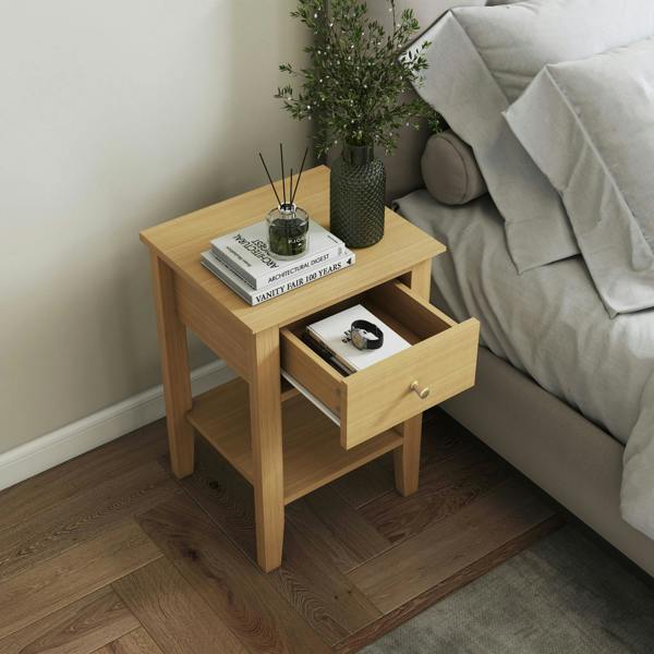 Core Products Henley 1-Drawer Bedside Cabinet with Undershelf