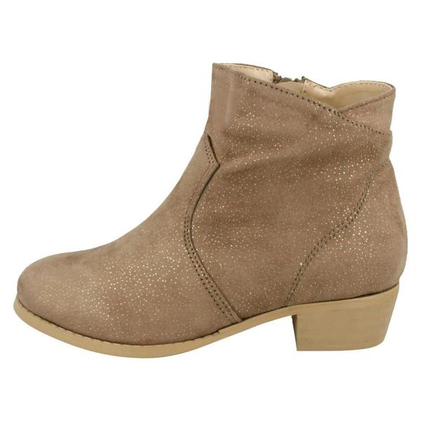 Spot On Girls Spot On Mid Heel Rouched Ankle Boots