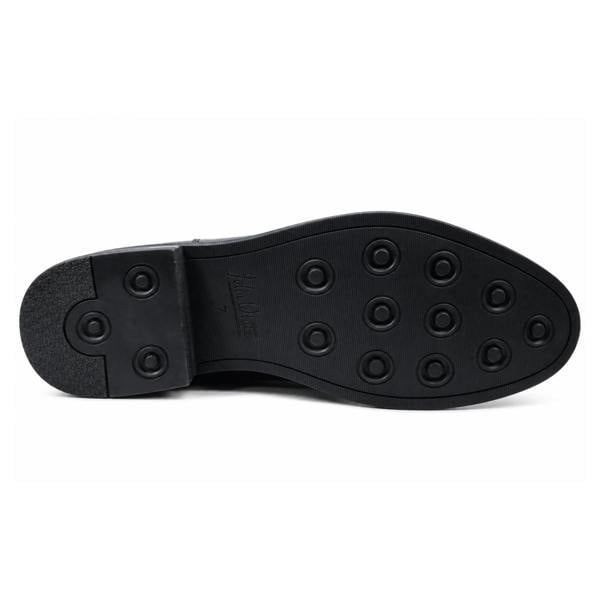Bale - Men's Black Leather Slip-On Classic Chelsea Boots