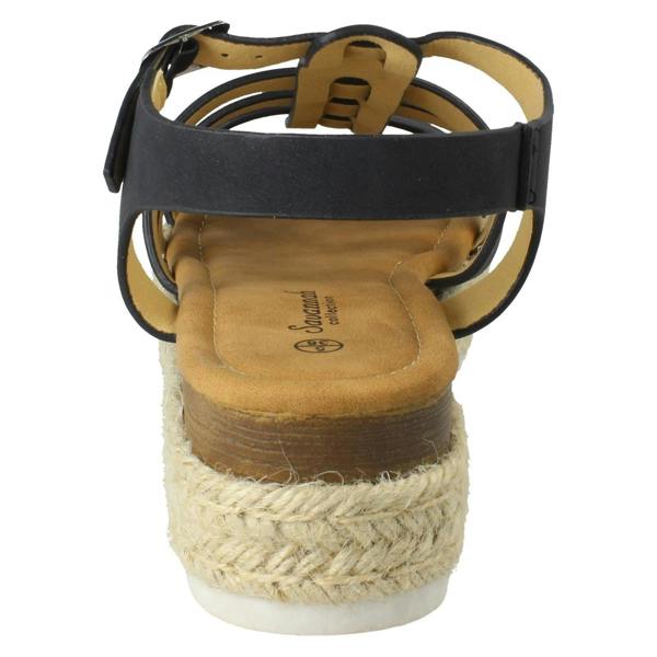 Savannah Ladies Savannah Buckle Ankle Strap Wedge Sandals F12097