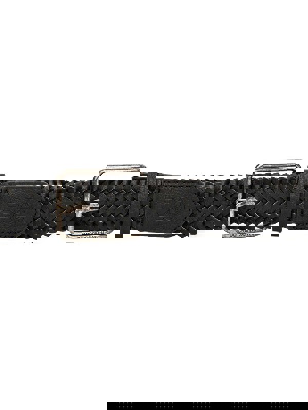 Crosshatch Pretzel Woven Belt Black