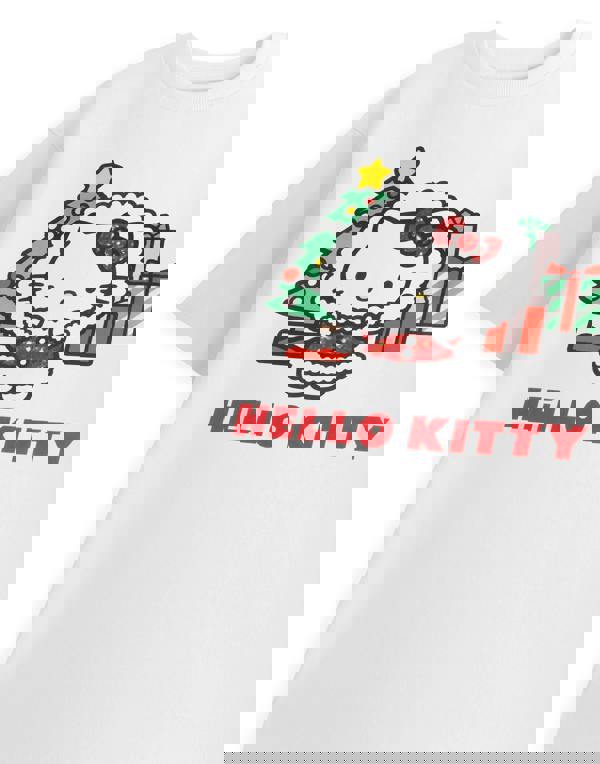 Hello Kitty Womens White Glitter Short Sleeved T-Shirt