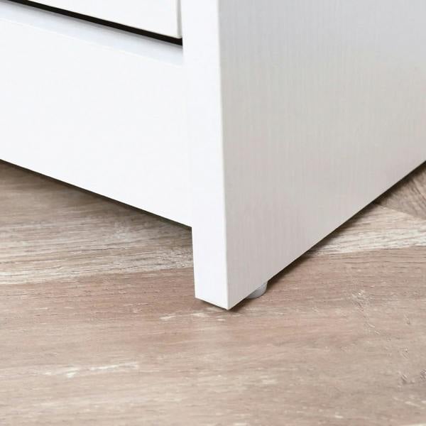 White shoe cabinet base with straight legs