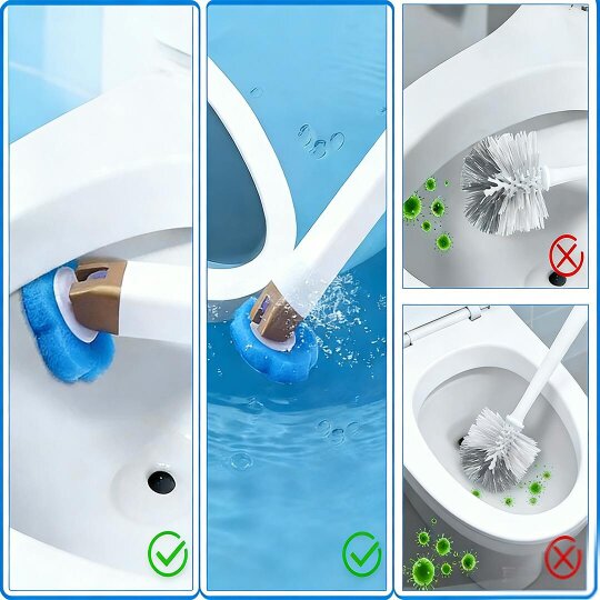 Havendro Disposable Toilet Brush Set Toilet Bowl Cleaning System Cleaners with Refills
