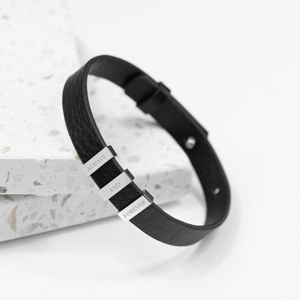 Personalised Men's Tag Leather Bracelet - packaging view